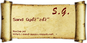 Sand Győző névjegykártya